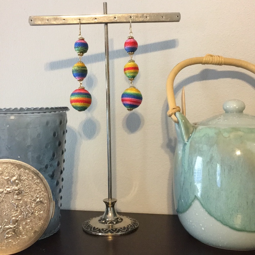 Three Drop Rainbow Earrings